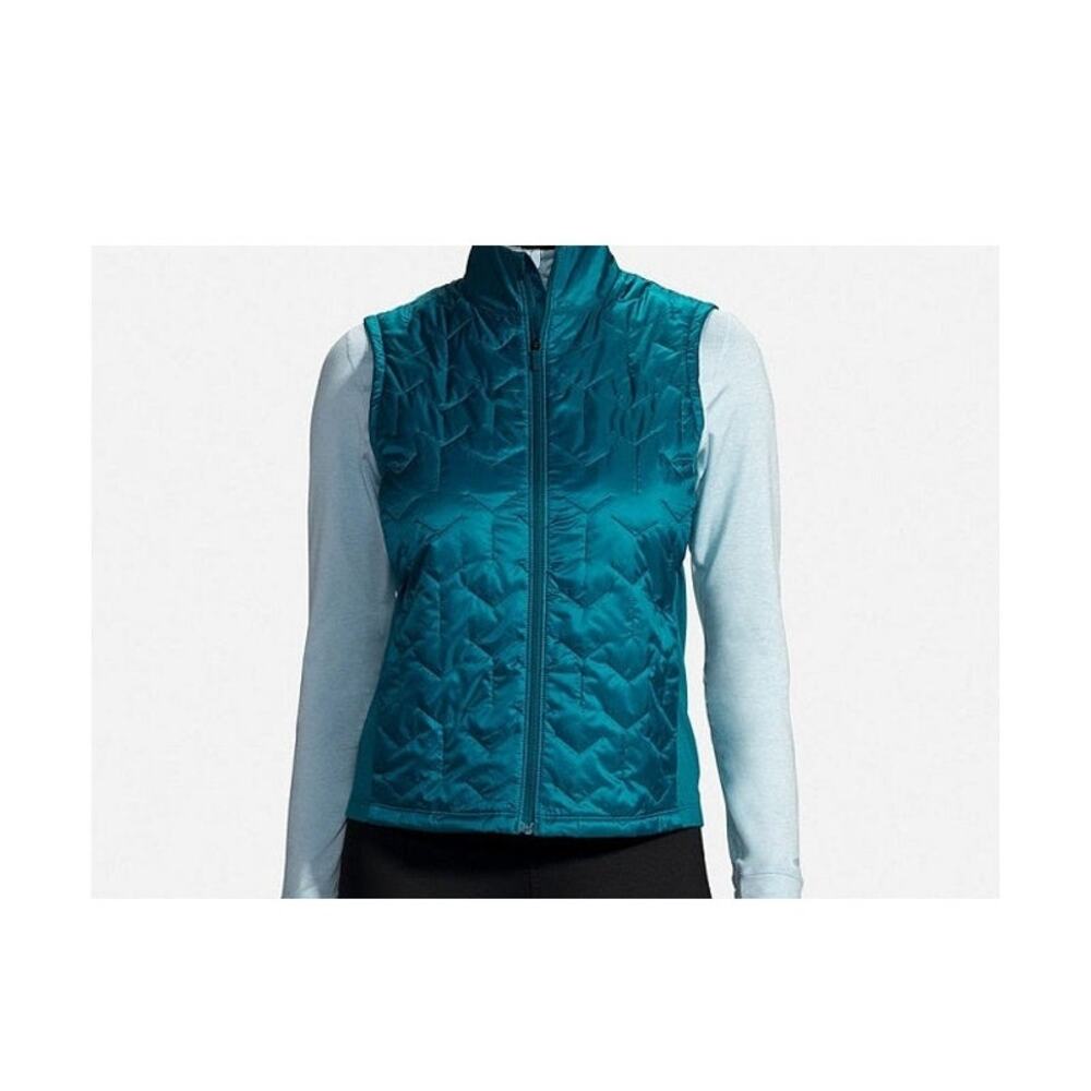 Women’s Brooks Shield Hybrid Vest Medium running blue lightweight thermolite
